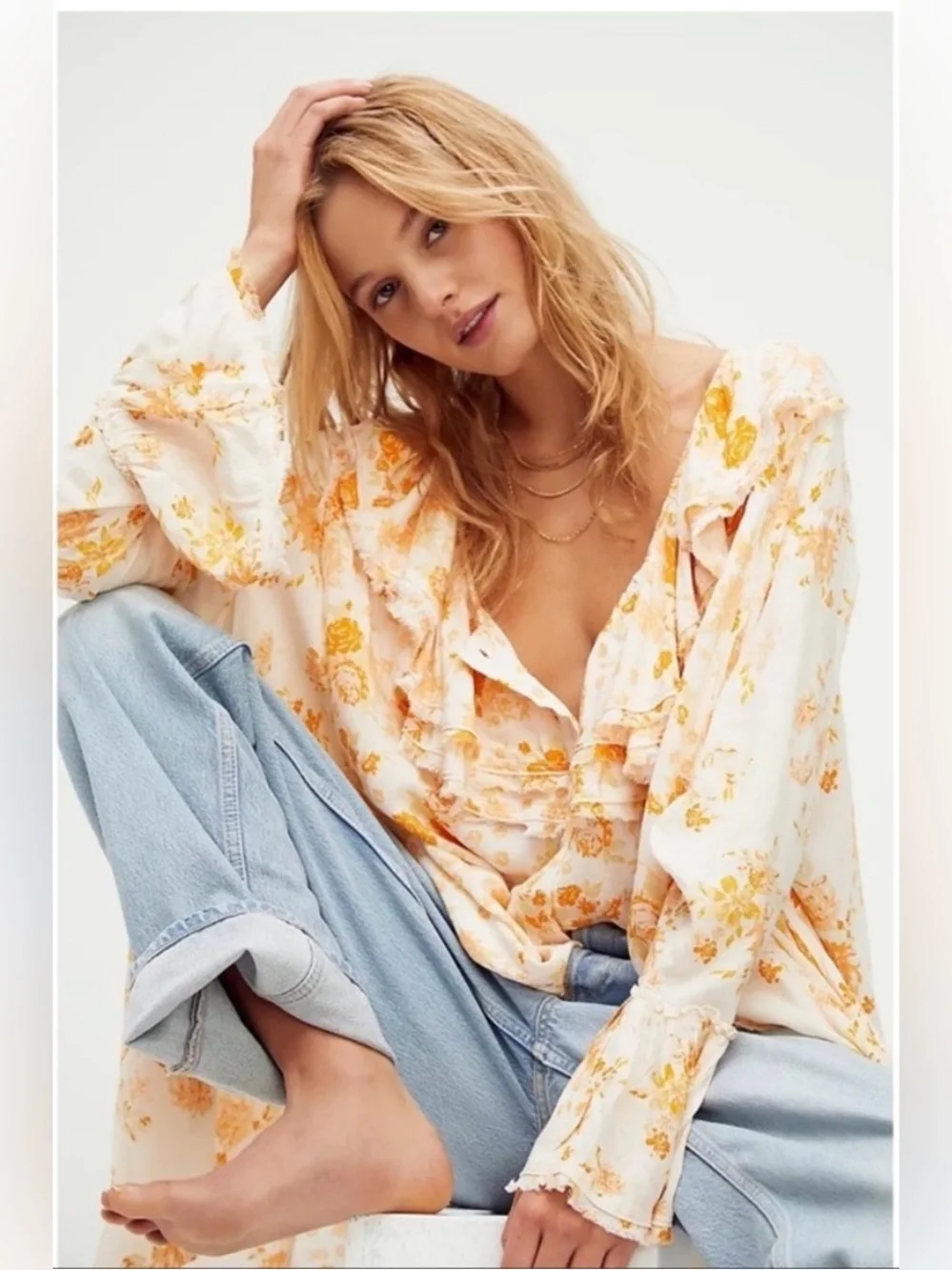Free People Loretta Floral Tunic